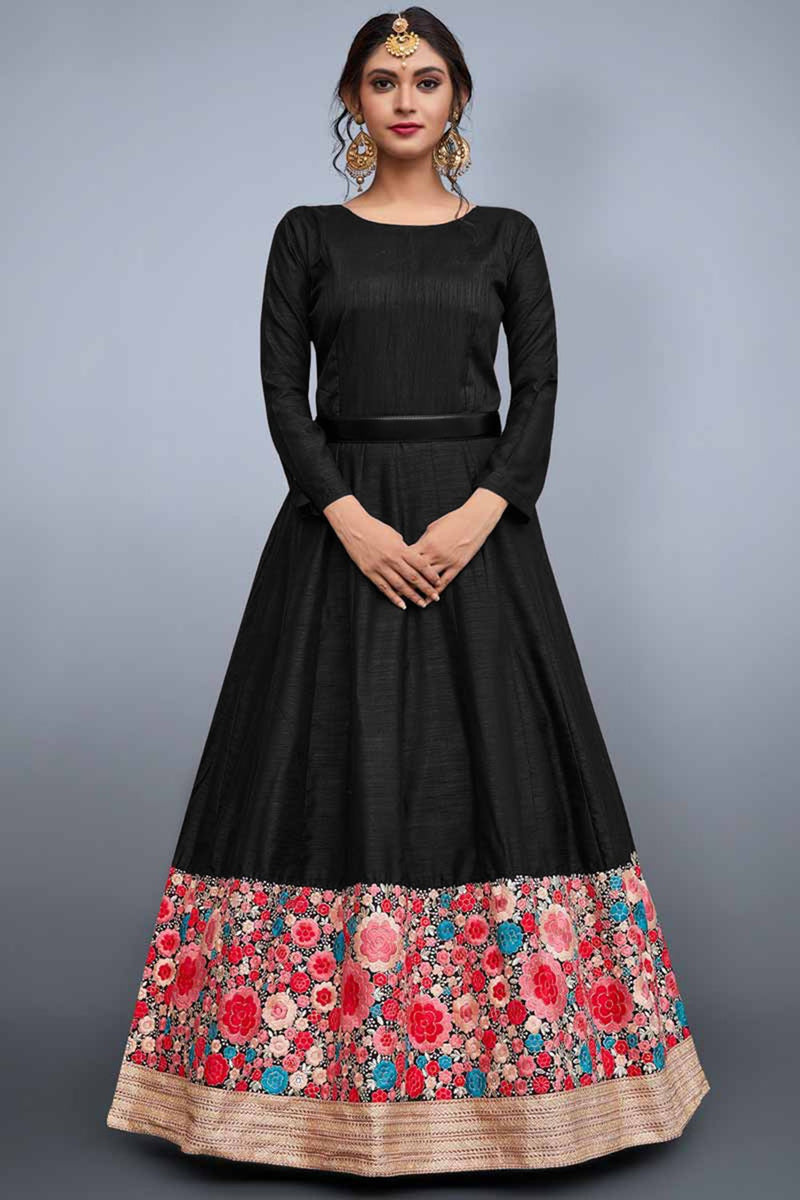 Sequins Embroidered Peacock Blue Silk A Line Wedding 3