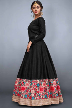 Sequins Embroidered Peacock Blue Silk A Line Wedding 3